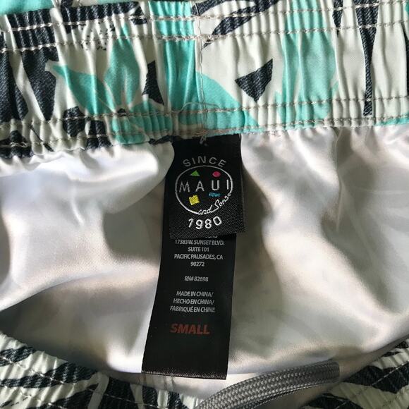 Maui Sons Swim Trunks Shorts Small Hawaiian Pockets Board Volley Walk Beach Bum - Picture 11 of 13